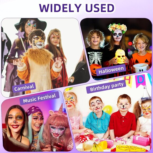 Face Paint Stencils Kit Reusable Body Art Templates for Halloween Parties - Picture 7 of 7